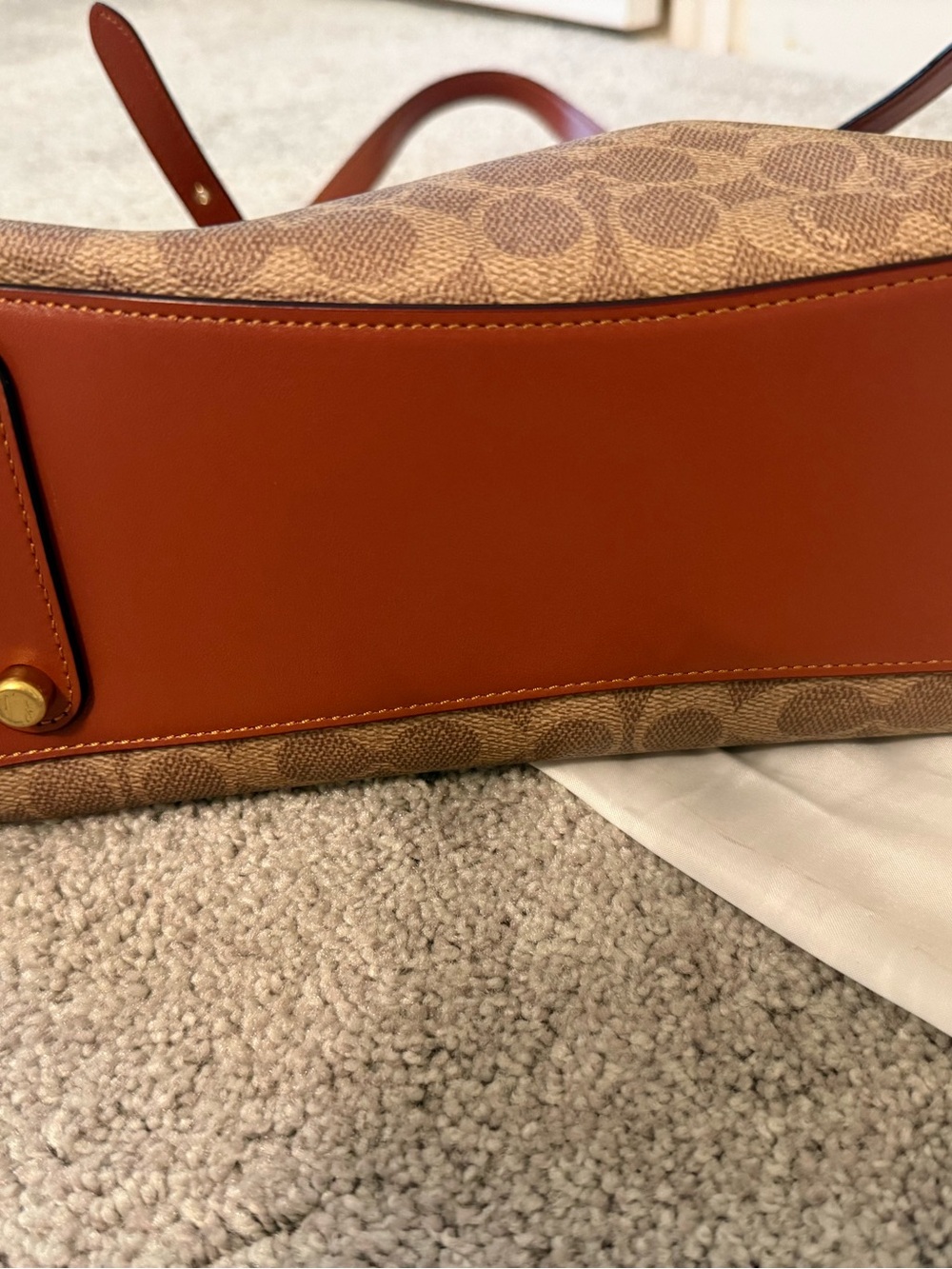 Coach Brown Signature Canvas Shoulder Hobo with Saddle Leather Trim - Picture 9 of 9
